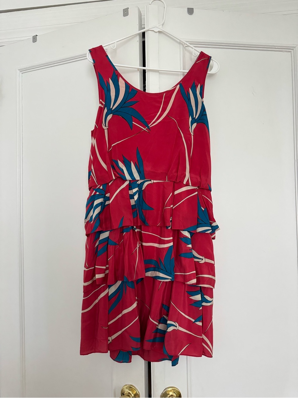 Anthropologie Sariah Ribbon Grass silk dress